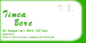 timea bere business card